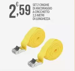 Set 2 Cinghie Di Ancoraggio A Cricchetto