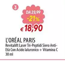 L'Oreal - Revitalift Laser Tri-Peptidi Siero Anti- Età Con Acido Laluronico + Vitamina C L'Oreal - Revitalift Laser Tri-Peptidi Siero Anti- Età Con Acido Laluronico + Vitamina C