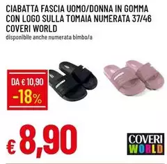 Coveri - Ciabatta Fascia Uomo/Donna In Gomma Con Logo Sulla Tomaia Numerata