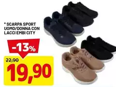 Scarpa Sport Uomo/Donna Con Lacci Embi City