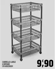Carrello Large 4 Ripiani