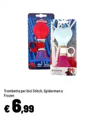 Trombetta Per Bici Stitch/Spiderman O Frozen Trombetta Per Bici Stitch/Spiderman O Frozen