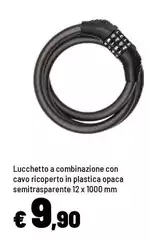 Lucchetto A Combinazione Con Cavo Ricoperto In Plastica Opaca Semitrasparente Lucchetto A Combinazione Con Cavo Ricoperto In Plastica Opaca Semitrasparente