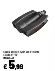 Mandelli - Coppia Pedali In Nylon Per Bicicletta Olanda 24''/26'' Mandelli - Coppia Pedali In Nylon Per Bicicletta Olanda 24''/26''