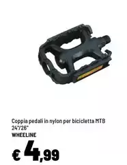 Wheeline - Coppia Pedali In Nylon Per Bicicletta MTB 24"/26" Wheeline - Coppia Pedali In Nylon Per Bicicletta MTB 24"/26"