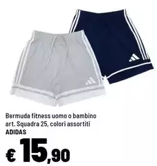 Adidas - Bermuda Fitness Uomo O Bambino Art. Squadra 25 Adidas - Bermuda Fitness Uomo O Bambino Art. Squadra 25