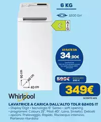 Whirlpool - Lavatrice A Carica Dall'Alto TDLR 6240S IT