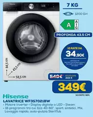 Hisense - Lavatrice WF3S7021BW