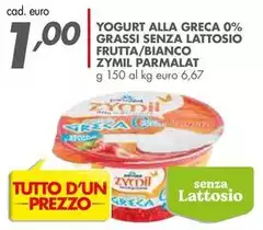 Parmalat - Yogurt Alla Greca 0% Grassi Senza Lattosio Frutta/Bianco Zymil