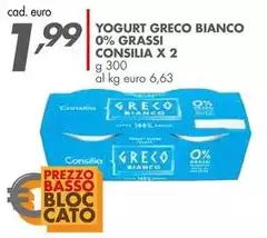 Consilia - Yogurt Greco Bianco 0% Grassi X 2