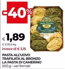 La pasta di camerino - Pasta All'Uovo Trafilata Al Bronzo