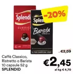 Splendid - Caffè Classico, Ristretto O Barista 10 Capsule