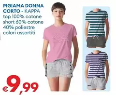 Kappa - Pigiama Donna Corto
