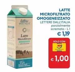 Lettere dall'Italia - Latte Microfiltrato Omogeneizzato 