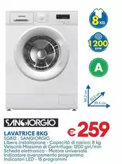 San Giorgio - Lavatrice 8Kg SG812