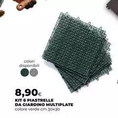 Kit 6 Piastrelle Da Giardino Multiplate