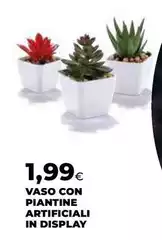 Vaso Con Piantine Artificiali In Display