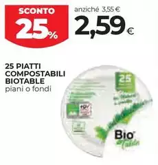 Biotable - 25 Piatti Compostabili