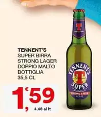 Tennent's - Super Birra Strong Lager Doppio Malto Bottiglia