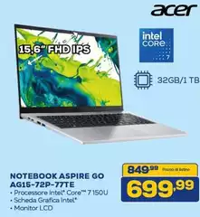 Acer - Notebook Aspire Go AGT15-72P-77TE