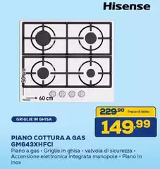 Hisense - Piano Cottura A Gas GMG643XHFCI