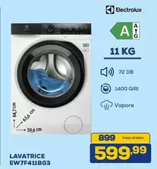 Electrolux - EW7F411B63 Lavatrice Caricamento Frontale 11 Kg A+Bco Nero