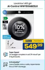 Samsung - Lavatrice AI Control WW11DG6B25LK