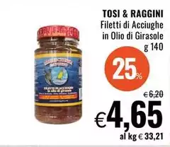 Tosi & Raggini - Filetti Di Acciughe In Olio Di Girasole