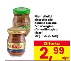 Rizzoli - Filetti Di Alici Disteri In Olio Italiano O In Olio Extra Vergine D'Oliva Biologico