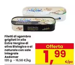 Asdomar - Filetti Di Sgombro Grigliati In Olio Extra Vergine Di Oliva Biologico O Al Naturale Con Sale Integrale