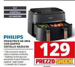 Philips - Friggitrice Ad Aria Con Doppio Cestello NA352/00