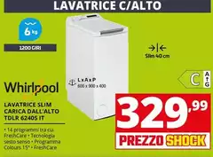 Whirlpool - Lavatrice Slim Carica Dall'Alto TDLR 6240S IT 