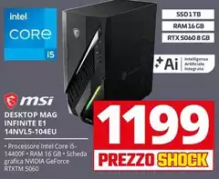 Msi - Desktop Mag Infinite E1 14NVL5-104EU