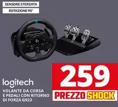 Logitech - Volante Da Corsa E Pedali Con Ritorno Di Forza G923