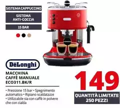 De Longhi - Macchina Caffè Manuale ECO311.BK/R