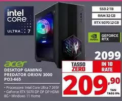 Acer - Desktop Gaming Predator Orion 3000 PO3-665