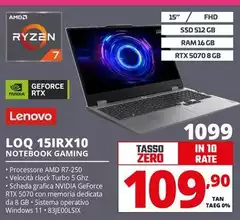 Lenovo - LOQ 15IRX10 Notebook Gaming 