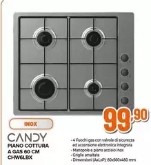 Candy - Piano Cottura A Gas 60 Cm CHW6LBX