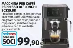 De Longhi - Macchina Per Caffè Espresso De' EC235.BK