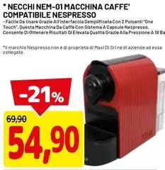 Necchi - Nem-01 Macchina Caffe' Compatibile Nespresso