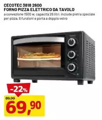 Cecotec - Forno Pizza Elettrico Da Tavolo