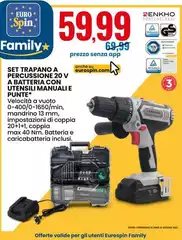 Max - Set Trapano A Percussione 20 V A Batteria Con Utensili Manuali E