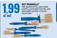 Set Plafoncino, Pennello Piatto, Pennello Tondo, Set Pennello Piatto Misure