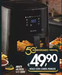 Ariete - Air Fryer 6 It 1300w
