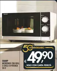 Sharp - Microonde Con Grill 5 Livelli Di Potenza 20 It