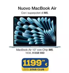 Star - Macbook Air 13" Con Chip M5 16gb 512gb Ssd