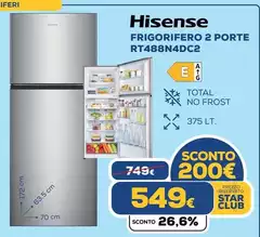 Hisense - Frigorifero 2 Porte RT488N4DC2