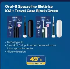 Oral b - Spazzolino Elettrico IO2 + Travel Case Black/Green