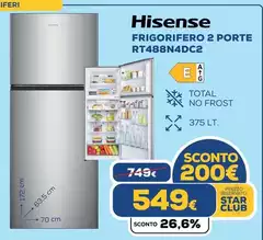 Hisense - Frigorifero 2 Porte RT488N4DC2