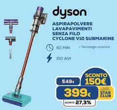 Dyson - Aspirapolvere Lavapavimenti Senza Filo Cyclone V10 Submarine